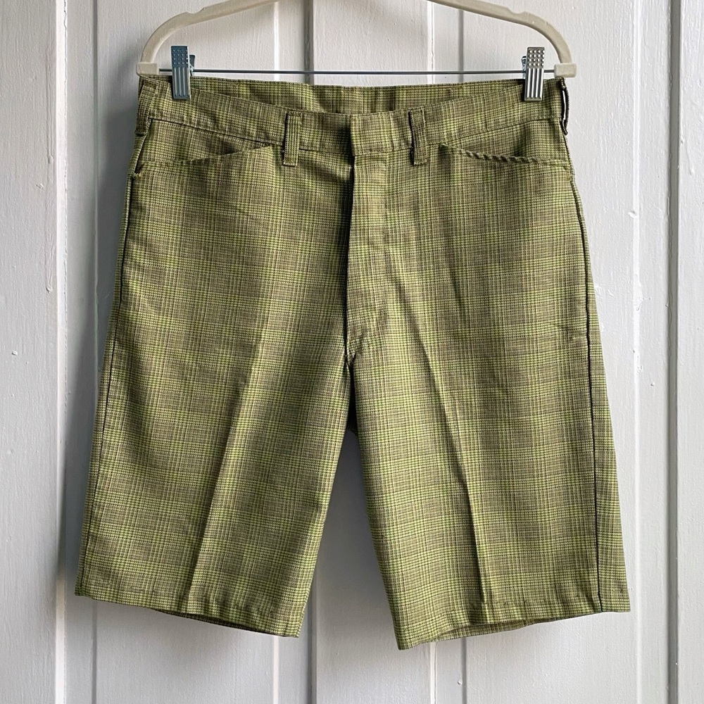 Vintage 50s/60s Green Golf Shorts 32” Waist Prentice Metal Zipper
